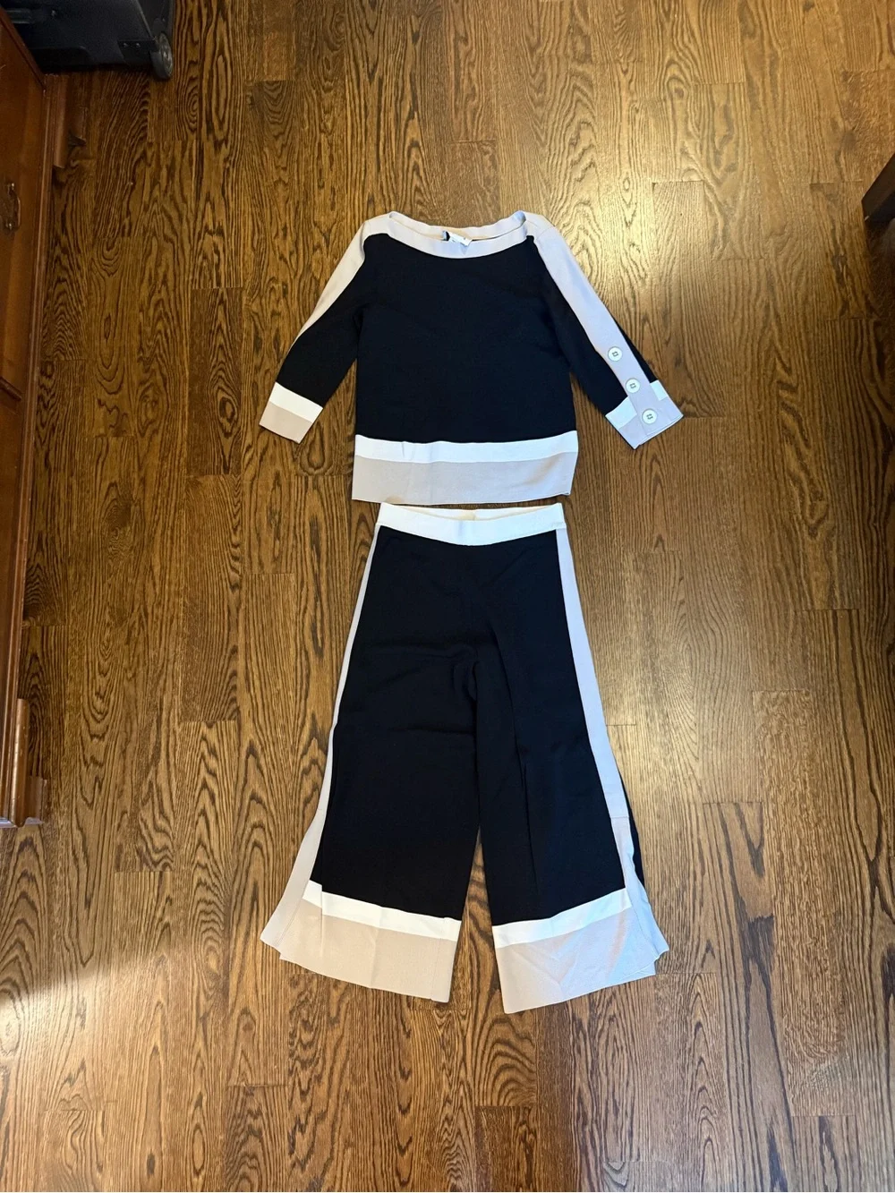 Joseph Ribkoff Black Top with White Contrast Collar